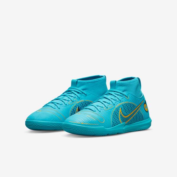 Nike Jr. Mercurial Superfly 8 Academy IC Younger and Older Indoor Court Otroci Nogometni Čevlji Modra / Oranžna | NK941QLE