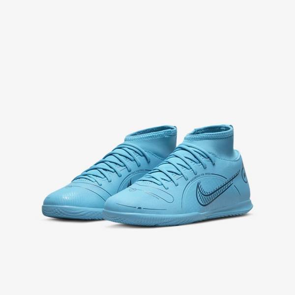 Nike Jr. Mercurial Superfly 8 Club IC Older Indoor-Court Otroci Nogometni Čevlji Modra / Oranžna | NK748GYZ