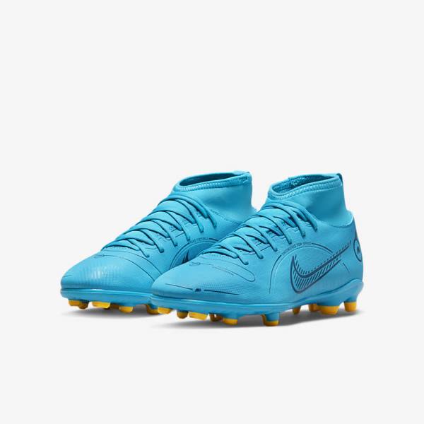 Nike Jr. Mercurial Superfly 8 Club MG Older Multi-Ground Otroci Nogometni Čevlji Modra / Oranžna | NK841ZUG