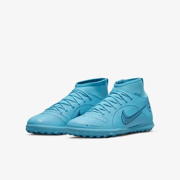 Nike Jr. Mercurial Superfly 8 Club TF Older Turf Otroci Nogometni Čevlji Modra / Oranžna | NK264BMT