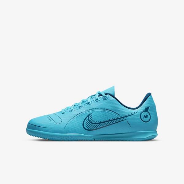 Nike Jr. Mercurial Vapor 14 Club IC Older Indoor Court Otroci Nogometni Čevlji Modra / Oranžna | NK349LSH