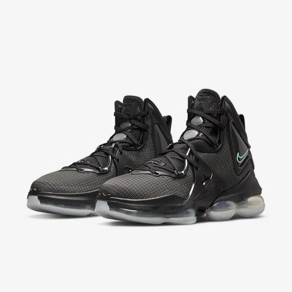 Nike LeBron 19 Moški Košarkaški Copati Črna / Temno Siva / Zelena | NK268KFH