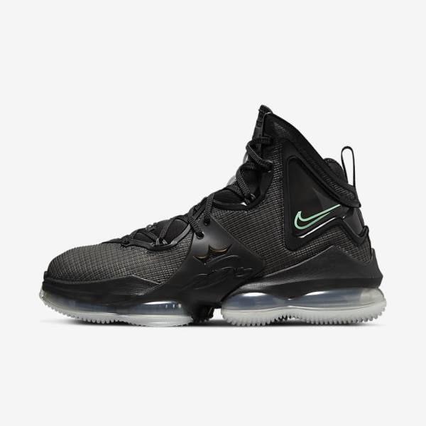 Nike LeBron 19 Ženske Košarkaški Copati Črna / Temno Siva / Zelena | NK521CTG