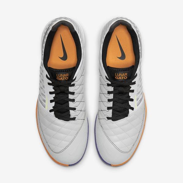 Nike Lunar Gato II IC Indoor Court Moški Nogometni Čevlji Bela / Rumena / Črna | NK179DAO