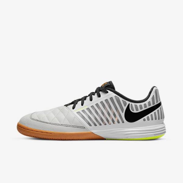 Nike Lunar Gato II IC Indoor Court Moški Nogometni Čevlji Bela / Rumena / Črna | NK179DAO