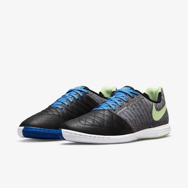 Nike Lunar Gato II IC Indoor Court Moški Nogometni Čevlji Črna / Svetloba Modra / Svetloba Zelena | NK630WFI