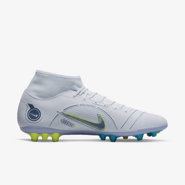 Nike Mercurial Superfly 8 Academy AG Artificial-Grass Ženske Nogometni Čevlji Siva / Svetloba Modra / Temno Modra | NK637FHB