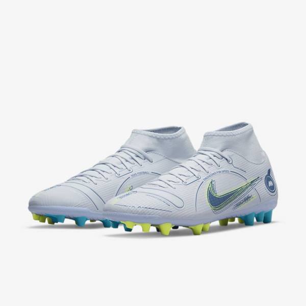 Nike Mercurial Superfly 8 Academy AG Artificial-Grass Moški Nogometni Čevlji Siva / Svetloba Modra / Temno Modra | NK831PRZ