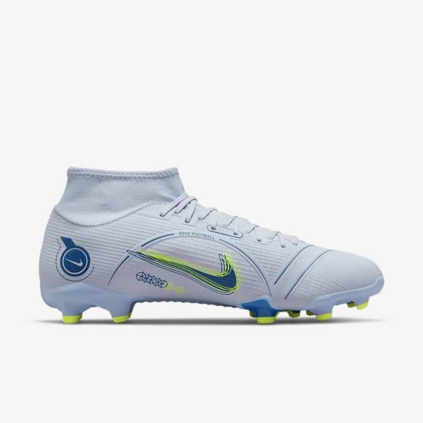 Nike Mercurial Superfly 8 Academy MG Multi-Grounds Moški Nogometni Čevlji Siva / Svetloba Modra / Temno Modra | NK356XGU