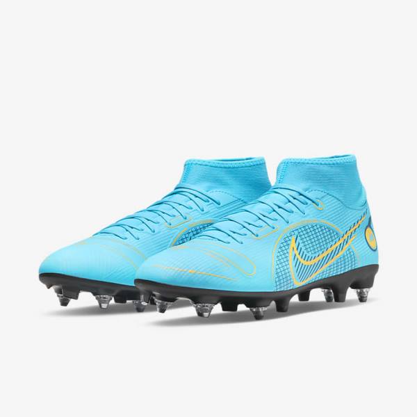 Nike Mercurial Superfly 8 Academy SG-PRO Anti-Clog Traction Soft-Grounds Ženske Nogometni Čevlji Modra / Oranžna | NK056VGU