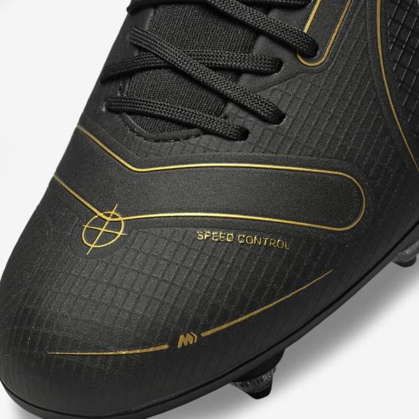 Nike Mercurial Superfly 8 Academy SG-PRO Anti-Clog Traction Soft-Grounds Ženske Nogometni Čevlji Črna / Kovinski Srebrna / Siva / Kovinski Zlato | NK124TOS