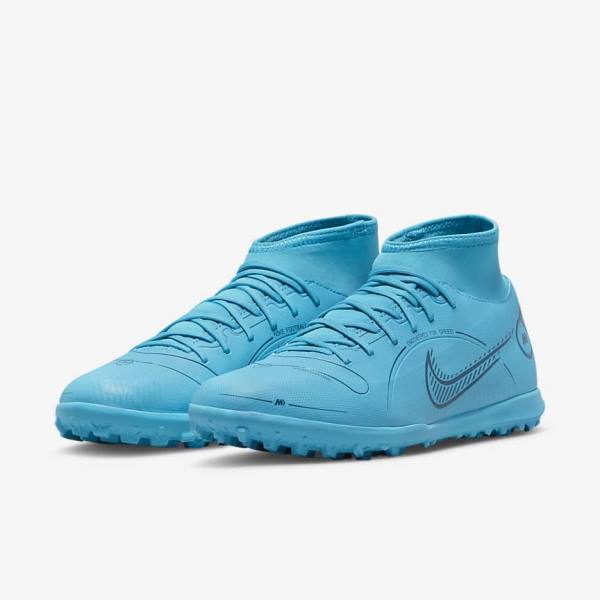 Nike Mercurial Superfly 8 Club TF Turf Ženske Nogometni Čevlji Modra / Oranžna | NK791JNA