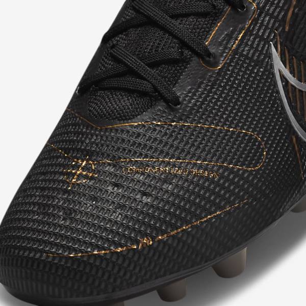 Nike Mercurial Superfly 8 Elite AG Artificial-Grasss Ženske Nogometni Čevlji Črna / Kovinski Srebrna / Siva / Kovinski Zlato | NK610ONW