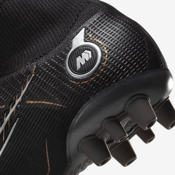 Nike Mercurial Superfly 8 Elite AG Artificial-Grasss Ženske Nogometni Čevlji Črna / Kovinski Srebrna / Siva / Kovinski Zlato | NK610ONW