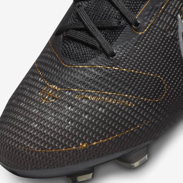 Nike Mercurial Superfly 8 Elite FG Firm-Grounds Moški Nogometni Čevlji Črna / Kovinski Srebrna / Siva / Kovinski Zlato | NK392VER