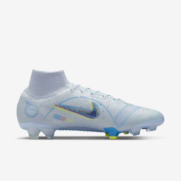 Nike Mercurial Superfly 8 Elite FG Firm-Grounds Moški Nogometni Čevlji Siva / Svetloba Modra / Modra | NK452OFZ