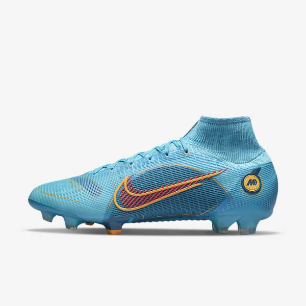 Nike Mercurial Superfly 8 Elite FG Firm-Grounds Moški Nogometni Čevlji Modra / Oranžna | NK465IKD