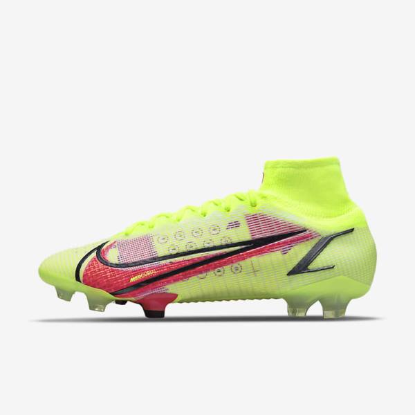 Nike Mercurial Superfly 8 Elite FG Firm-Grounds Ženske Nogometni Čevlji Črna / Svetloba Rdeča | NK640AGX