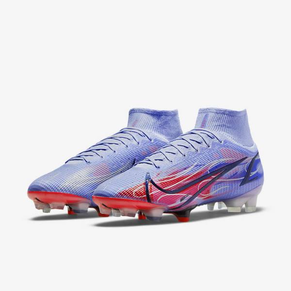 Nike Mercurial Superfly 8 Elite KM FG Firm-Ground Ženske Nogometni Čevlji Indigo | NK403ZYT