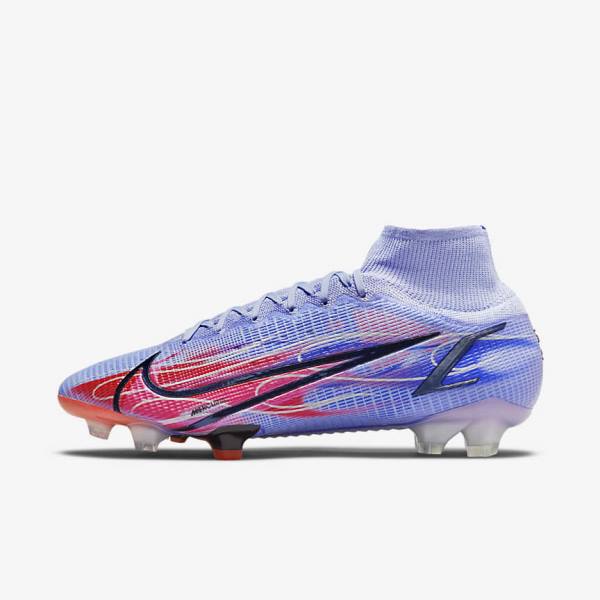 Nike Mercurial Superfly 8 Elite KM FG Firm-Ground Ženske Nogometni Čevlji Indigo | NK403ZYT