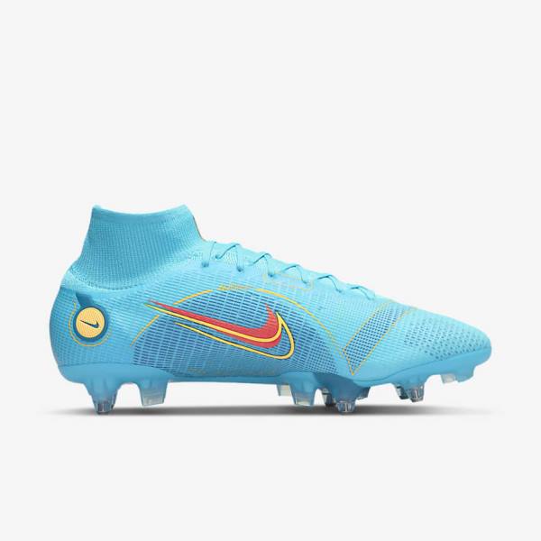 Nike Mercurial Superfly 8 Elite SG-PRO Anti-Clog Traction Soft-Ground Moški Nogometni Čevlji Modra / Oranžna | NK534KMI