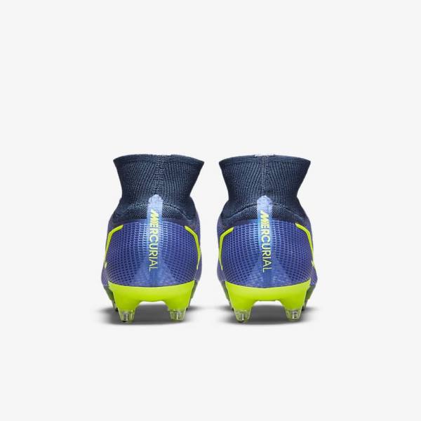 Nike Mercurial Superfly 8 Elite SG-Pro AC Soft-Ground Moški Nogometni Čevlji Modra | NK603ZQP