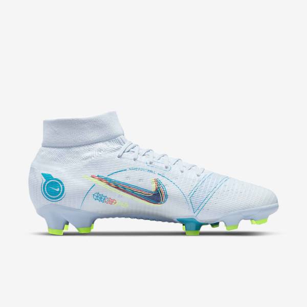 Nike Mercurial Superfly 8 Pro FG Firm-Ground Moški Nogometni Čevlji Siva / Svetloba Modra / Temno Modra | NK204QJP