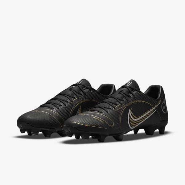 Nike Mercurial Vapor 14 Academy MG Multi-Ground Ženske Nogometni Čevlji Črna / Kovinski Srebrna / Siva / Kovinski Zlato | NK417NJG