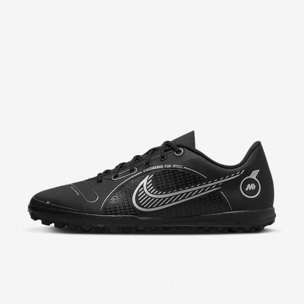 Nike Mercurial Vapor 14 Club TF Turf Moški Nogometni Čevlji Črna / Siva / Kovinski Srebrna | NK264ICZ