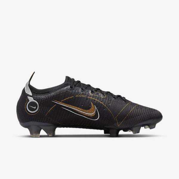 Nike Mercurial Vapor 14 Elite FG Firm-Grounds Ženske Nogometni Čevlji Črna / Kovinski Srebrna / Siva / Kovinski Zlato | NK716UIZ