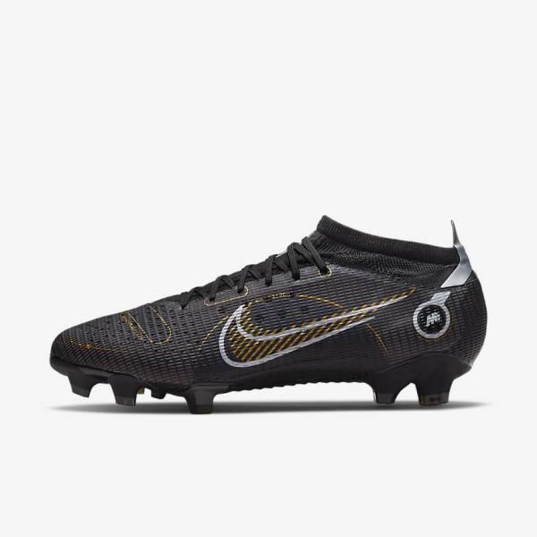 Nike Mercurial Vapor 14 Pro FG Firm-Ground Ženske Nogometni Čevlji Črna / Kovinski Srebrna / Siva / Kovinski Zlato | NK857JYI