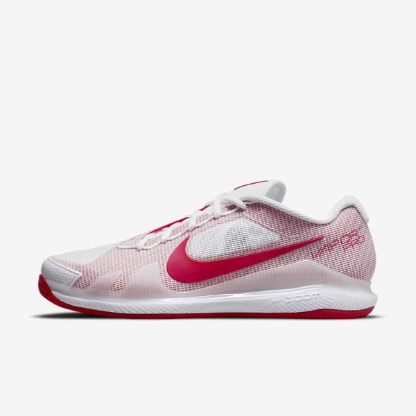 Nike NikeCourt Air Zoom Vapor Pro Clay Court Moški Tenis Copati Bela / Rdeča | NK207JXL