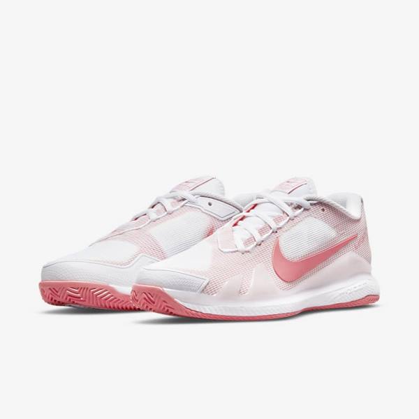 Nike NikeCourt Air Zoom Vapor Pro Clay Court Ženske Tenis Copati Bela / Roza Svetloba Modra | NK918LCR