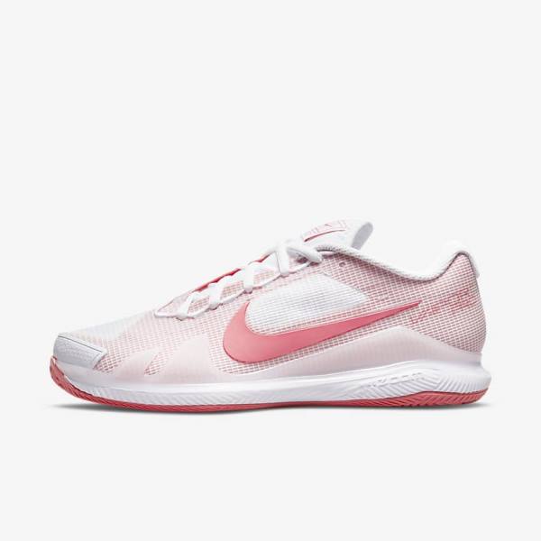 Nike NikeCourt Air Zoom Vapor Pro Clay Court Ženske Tenis Copati Bela / Roza Svetloba Modra | NK918LCR