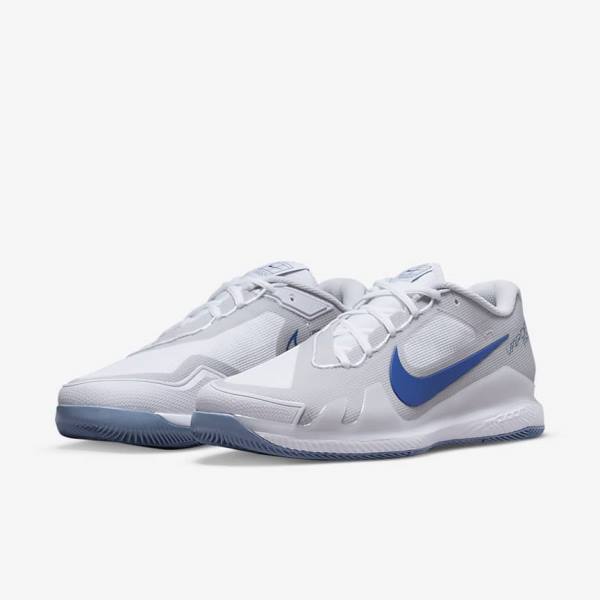 Nike NikeCourt Air Zoom Vapor Pro Hard-Court Moški Tenis Copati Bela / Siva / Mornarica | NK312ZQN