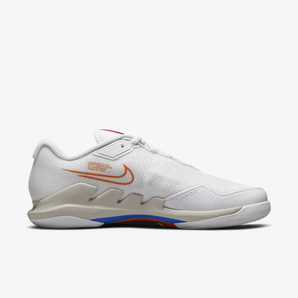 Nike NikeCourt Air Zoom Vapor Pro Hard-Court Ženske Tenis Copati Bela / Svetloba Bež / Modra | NK657OCL