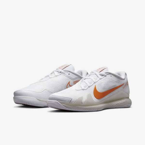 Nike NikeCourt Air Zoom Vapor Pro Hard-Court Ženske Tenis Copati Bela / Svetloba Bež / Modra | NK657OCL