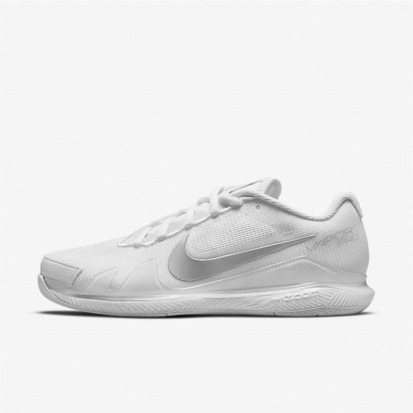 Nike NikeCourt Air Zoom Vapor Pro Hard-Court Ženske Tenis Copati Bela / Kovinski Srebrna | NK819TGW