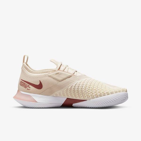 Nike NikeCourt React Vapor NXT Clay Court Ženske Tenis Copati Bela / Koral / Rdeča | NK708ZHG