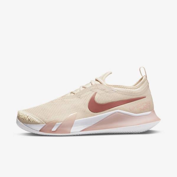 Nike NikeCourt React Vapor NXT Clay Court Ženske Tenis Copati Bela / Koral / Rdeča | NK708ZHG