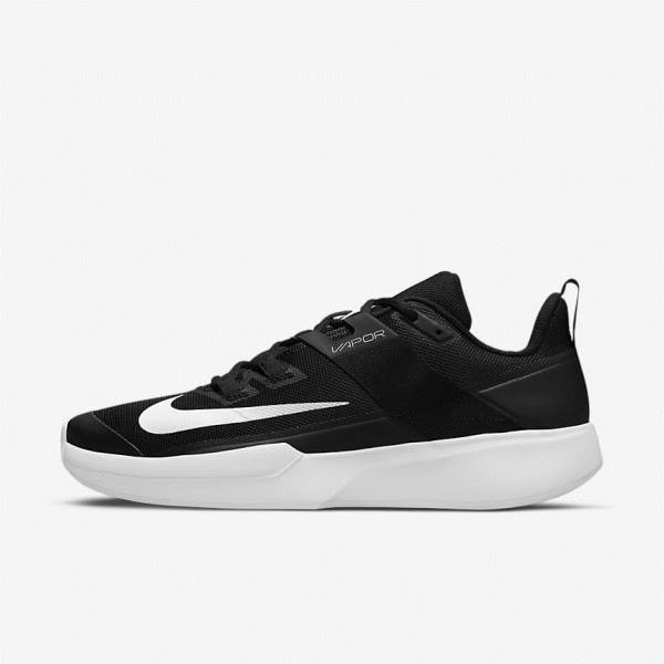 Nike NikeCourt Vapor Lite Clay Court Moški Tenis Copati Črna / Bela | NK841UEG