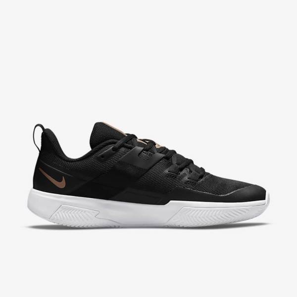 Nike NikeCourt Vapor Lite Clay-Court Ženske Tenis Copati Črna / Bela / Kovinski Rdeča Rjav | NK142ULF