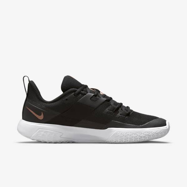 Nike NikeCourt Vapor Lite Hard-Court Ženske Tenis Copati Črna / Bela / Kovinski Rdeča Rjav | NK395HYW