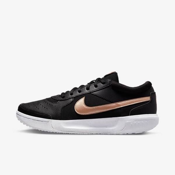 Nike NikeCourt Zoom Lite 3 Ženske Tenis Copati Črna / Bela / Kovinski Rdeča Rjav | NK485TDL