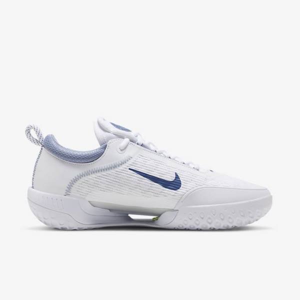 Nike NikeCourt Zoom NXT Hard Court Moški Tenis Copati Bela / Siva / Mornarica | NK381KDH