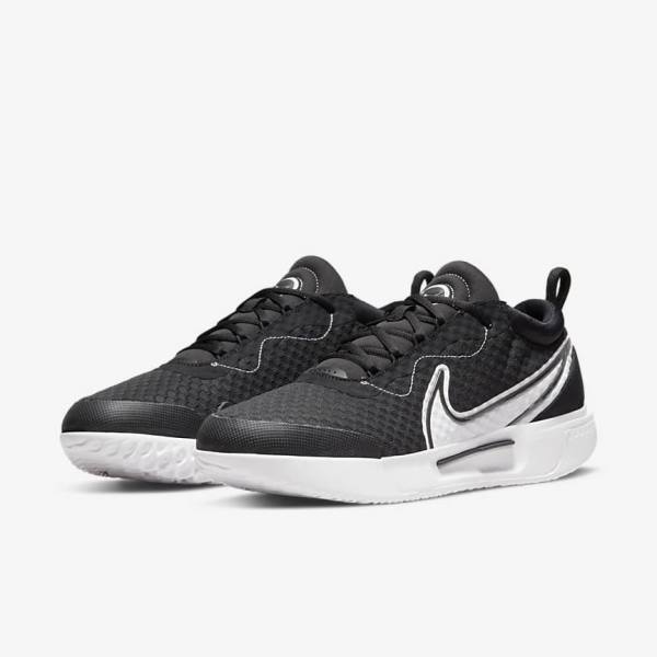 Nike NikeCourt Zoom Pro Hard Court Moški Tenis Copati Črna / Bela | NK517VUH