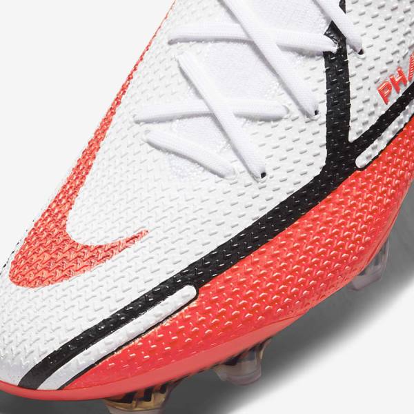 Nike Phantom GT2 Dynamic Fit Elite FG Firm-Ground Moški Nogometni Čevlji Bela / Svetloba Rdeča | NK843BRU