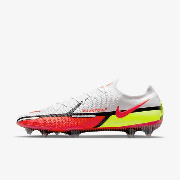 Nike Phantom GT2 Elite FG Firm-Ground Moški Nogometni Čevlji Bela / Črna / Svetloba Rdeča | NK879PZG