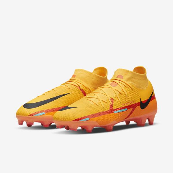 Nike Phantom GT2 Pro Dynamic Fit FG Firm-Ground Moški Nogometni Čevlji Oranžna / Svetloba Rdeča / Črna | NK046AYM