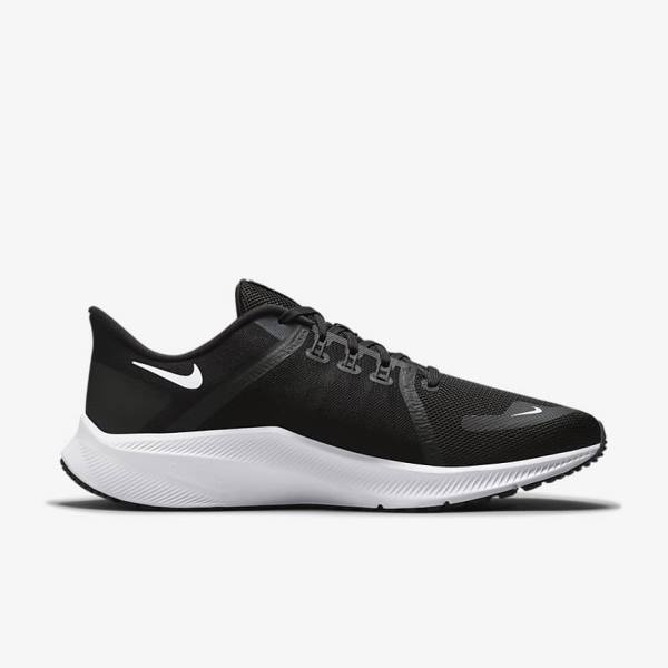 Nike Quest 4 Road Moški Tekaški Čevlji Črna / Temno Siva / Bela | NK381BVE